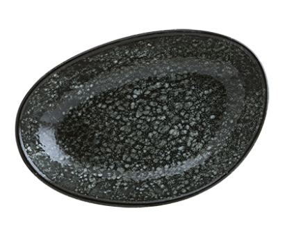 COSMOS BLACK Envisio Collections - BONNA COSMOS BLACK Farfurie ovala portelan 15x8,5cm, 130ml (COSBL VAO 15OKY)