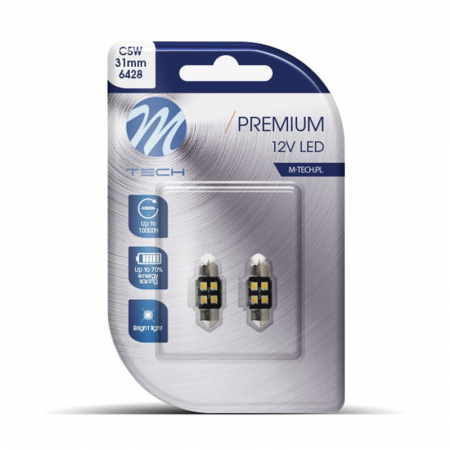 Lumini, Becuri, Proiectoare - Set 2 bucati bec LED, C5W, 31mm, CANBUS, SV8.5, Alb  LB345W