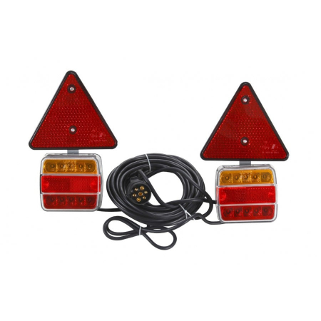 Lampi stop, semnalizare, Triple - Set lampi stop, LED, semnalizare, cu magnet si triunghi - Truck LED L1855