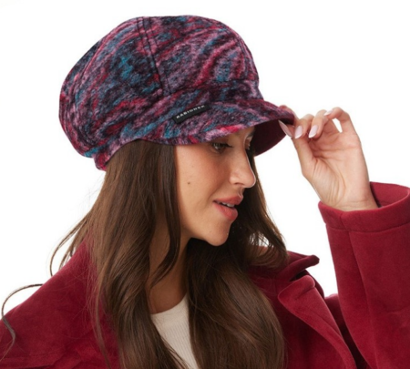 Caciula de dama stil bereta EMILIA cu cozoroc 100% lana, marime universala TTO22.01.T03 Rabionek Polonia