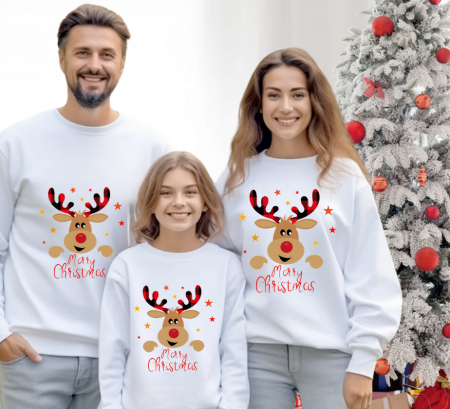 Tricouri personalizate Family - Tricouri Family mama, tata  si copii personalizate cu tematica de Craciun,  Craciun Fericit 122652