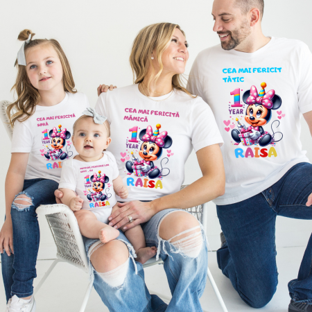 Tricouri personalizate Family - Tricouri Family mama, tata  si copii personalizate PENTRU MOT 1 AN 11256.02 Minnie Mouse