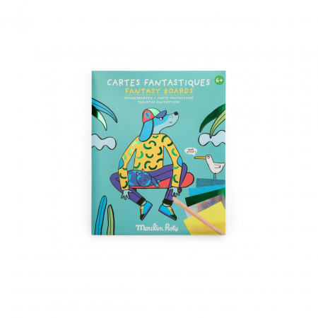 Idei de cadouri sub 100 de lei - Joc creativ Planse fantastice cu animale haioase, Moulin Roty