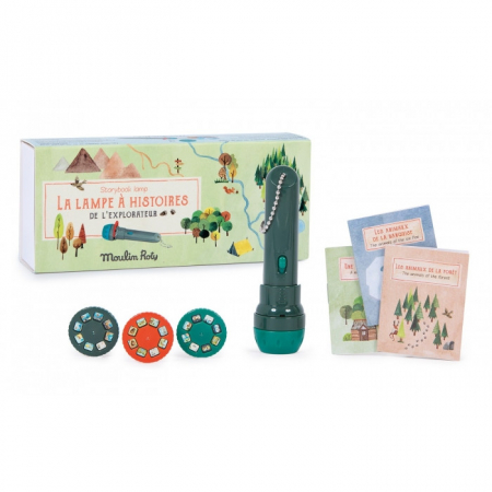 Idei de cadouri sub 100 de lei - Lanterna cu povesti Moulin Roty, Exploratori Moulin Roty