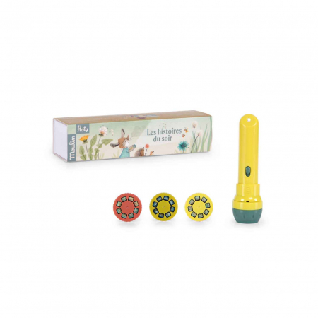 Idei de cadouri sub 100 de lei - Lanterna cu povesti Trei iepurasi, Moulin Roty