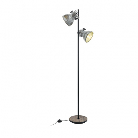 BLACK FRIDAY 2024 - Lampadar EGLO BARNSTAPLE 49722, E27 2X40W 1580mm, Negru, zinc uzat, patina maro