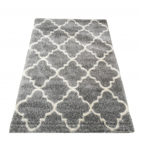 Covoare Pufoase - Covor Optimal, 160 x 230 Gri Deschis/Alb 1391A