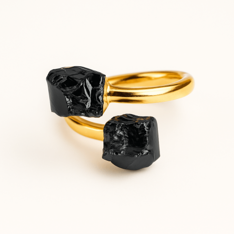 Cristale pe beneficii - Inelul protectiei – Dublu Onix negru pentru echilibru si siguranta