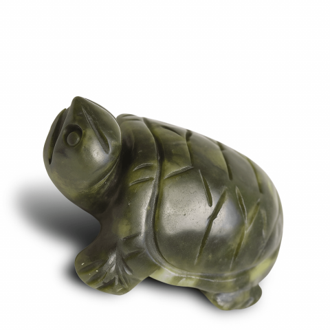 Cristale pe beneficii - Paznica echilibrului – Testoasa din Jad Serpentin pentru Vitalitate si Liniste Interioara 8 cm lungime