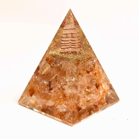 Cristale pe beneficii - Piramida Orgonica cu Citrin Natural - Prosperitate, Energie Pozitiva si Claritate Mentala