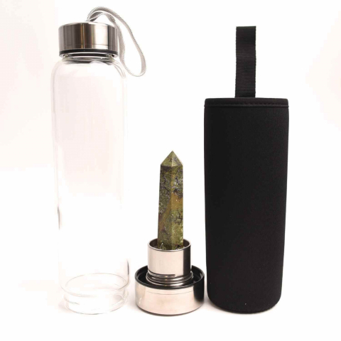 Cristale pe beneficii - Sticla de apa cu varf de cristal Ametist – 550 ml