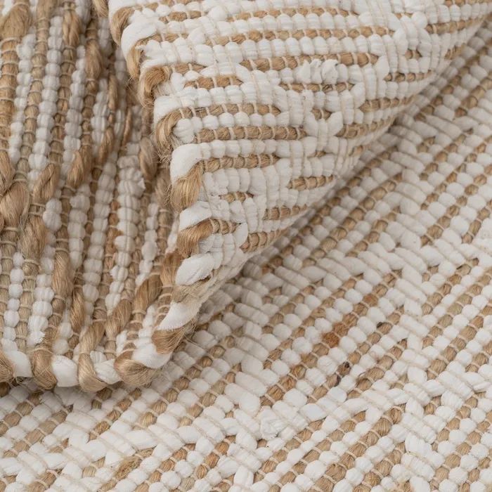 Covoare in Stil Boho - Covor Tesut Alb-Natural 200x300 | Covoare pentru Spatii Mari