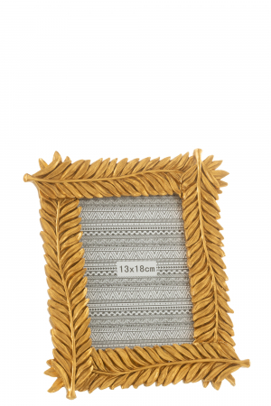 Covoare in Stil Boho - Rama foto handmade aurie din rasina design Frunze - creativdeco.ro