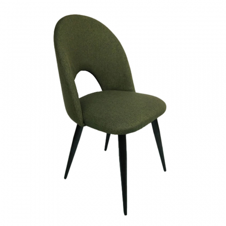 Minimalist - Set 4 scaune verde oliv Commodo cu picioare metalice negre