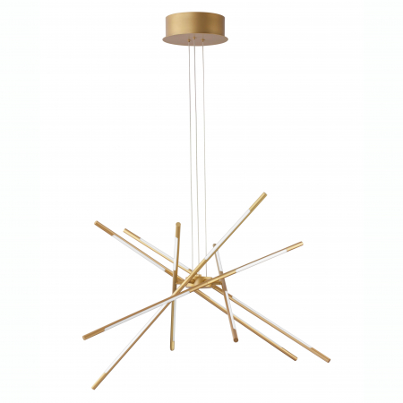 Lustre - Lustra aurie/neagra dimabila Rocco LED 85 cm cu abajur ajustabil tip bete, design modern, 9180782 - Novaluce