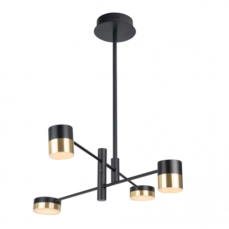 Lustre - Lustra cu 4 spoturi iluminare LED Anahi negru/auriu metal/acril, P0404 - Maxlight