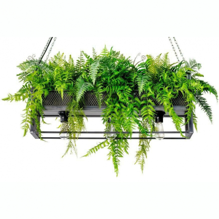 Lustre - Lustra extravaganta tip ghiveci flori Eydis 100x20x39 cm, metal negru, OSW000933 - King