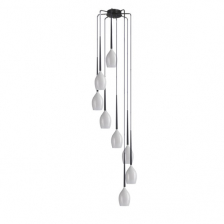 Lustre Dormitor - Lustra moderna cu 8 pendule suspendate Garnet, diverse culori, detaliu metalic negru, AZ 0160 - Azzardo