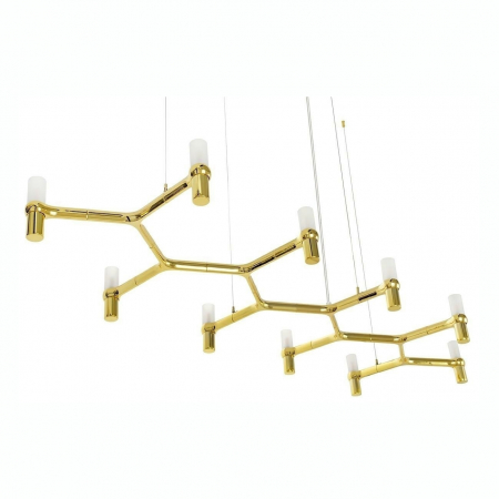 Lustre Dormitor - Lustra orizontala design modern Oskar Long 175 cm, crom/auriu, DW-d1005-10C.GOLD - King