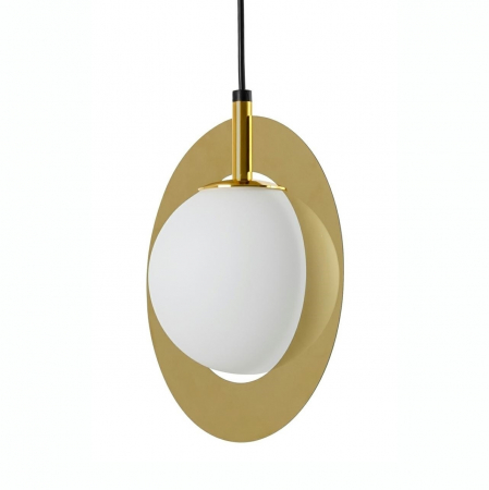 Lustre Dormitor - Lustra rotunda design modern Planet cu inel auriu, DW-D025P - King